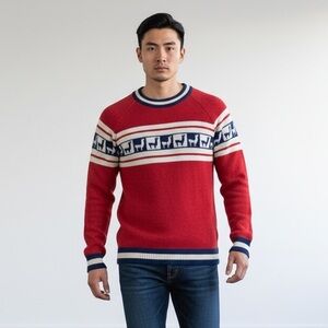 Cotopaxi Libre Llama Alpaca Wool Sweater Men’s S Red Crewneck